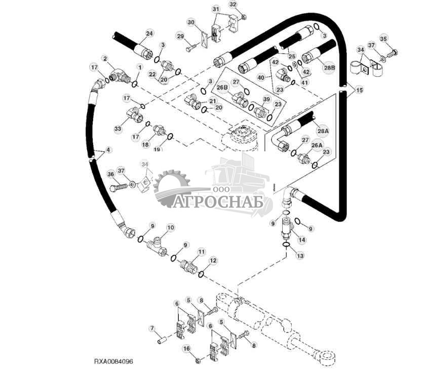 Steering Valve Lines, WO AutoTrac™ 